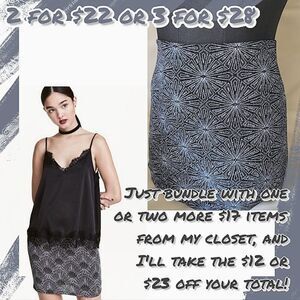 H&M Black/Silver Glittery Mini Skirt size XS